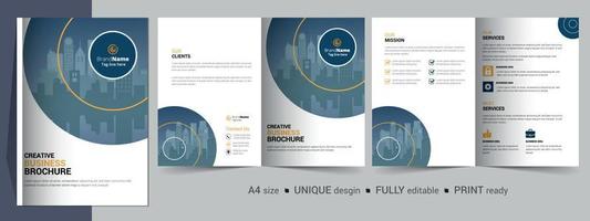 design de modelo de brochura de negócios corporativos com duas dobras vetor