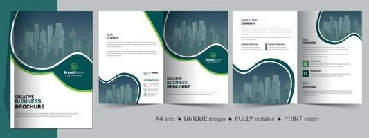 design de modelo de brochura de negócios corporativos com duas dobras vetor