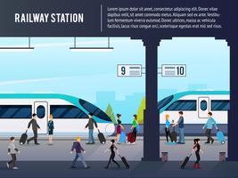 Ilustração de estação ferroviária interurbana vetor