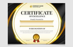 elegante certificado de excelência para melhor prêmio