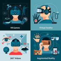 Conceito plano de realidade virtual vetor