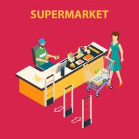 Composição de supermercado shopping vetor