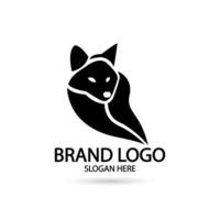 conjunto de logotipo de conceito de design de silhueta simples animal criativo raposa. ilustração vetorial vetor
