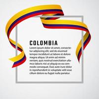 modelo de plano de fundo da bandeira da colômbia em formato de fita vetor