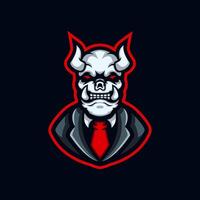 ilustração do design do logotipo do diabo e-sport vetor