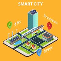 Conceito de Tablet Smart City vetor