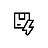 entrega rápida ícone design pacote de símbolo vetorial, caixa de papelão, rápido, velocidade, raio para comércio eletrônico vetor