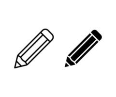 ícone de lápis ou caneta preto simples vetor
