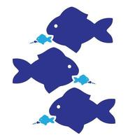 ícone do logotipo de fundo de peixe grande em branco vetor