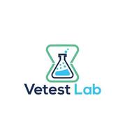 design de logotipo do laboratório vetor