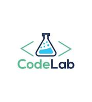 design de logotipo do laboratório de código vetor