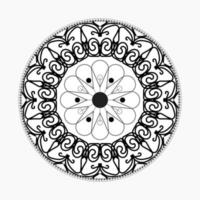 padrão circular em forma de mandala com flor para decoração de tatuagem de mandala de henna vetor