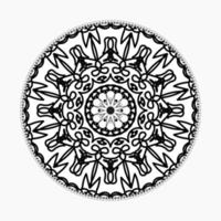 padrão circular em forma de mandala com flor para decoração de tatuagem de mandala de henna vetor