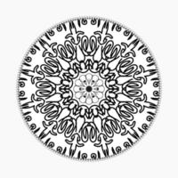 padrão circular em forma de mandala com flor para decoração de tatuagem de mandala de henna vetor