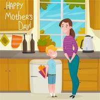Fundo de desenhos animados de dia das mães vetor