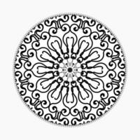 padrão circular em forma de mandala com flor para decoração de tatuagem de mandala de henna vetor