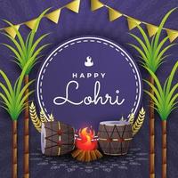 feliz fundo lohri vetor