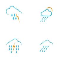 ícone de pingos de chuva logotipo ilustração vetorial design vetor