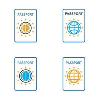 ícone de vetor de passaporte internacional - viagem, embarque, aeroporto, ilustração vetorial de documento