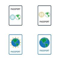 ícone de vetor de passaporte internacional - viagem, embarque, aeroporto, ilustração vetorial de documento