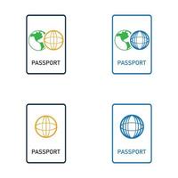 ícone de vetor de passaporte internacional - viagem, embarque, aeroporto, ilustração vetorial de documento