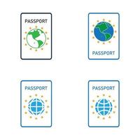 ícone de vetor de passaporte internacional - viagem, embarque, aeroporto, ilustração vetorial de documento