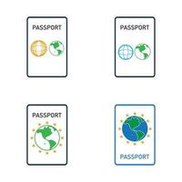 ícone de vetor de passaporte internacional - viagem, embarque, aeroporto, ilustração vetorial de documento