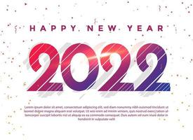 feliz ano novo fundo de 2022 vetor