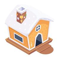 casa de neve e casa de campo vetor