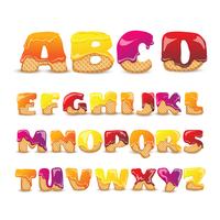 Wafers revestidos doce conjunto de letras do alfabeto vetor