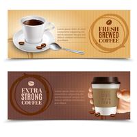 Conjunto de Banners horizontais de café vetor