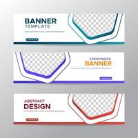 modelo de banners brancos com lugar para foto. anúncios de banners da web abstrata moderna. desenho vetorial vetor