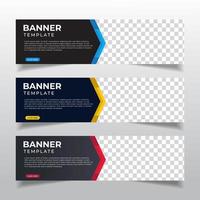 modelo de banners corporativos com lugar para foto. anúncios de banners da web abstrata moderna. desenho vetorial vetor