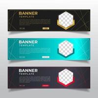 modelo de banners corporativos com lugar para foto. anúncios de banners da web abstrata moderna. desenho vetorial vetor