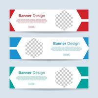 modelo de banners brancos com lugar para foto. anúncios de banners da web abstrata moderna. desenho vetorial vetor