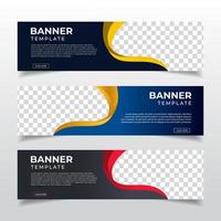 modelo de banners corporativos com lugar para foto. anúncios de banners da web abstrata moderna. desenho vetorial vetor