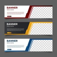 modelo de banners corporativos com lugar para foto. anúncios de banners da web abstrata moderna. desenho vetorial vetor