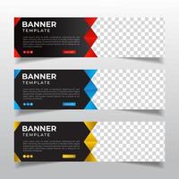 modelo de banners corporativos com lugar para foto. anúncios de banners da web abstrata moderna. desenho vetorial vetor