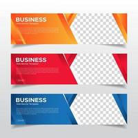 modelo de banners corporativos com lugar para foto. anúncios de banners da web abstrata moderna. desenho vetorial vetor