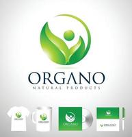design de logotipo de folha orgânica vetor
