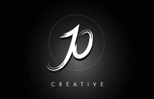 Jo jo design de logotipo de letra escovada com textura de letras de escova criativa e formato hexagonal vetor