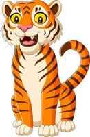 desenho animado tigre sorridente vetor