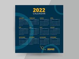calendário 2022 modelo de postagem de mídia social vetor