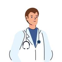 ícone de personagem de avatar masculino de médico vetor