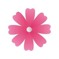 ícone isolado de flor fofa rosa vetor