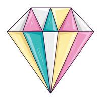 ícone isolado de joias com diamantes fofos vetor