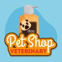pet shop veterinário com frasco para cães vetor