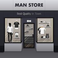 Man Sportswear Store Vista realista da rua vetor