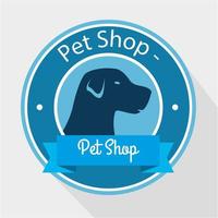 pet shop com a silhueta de um cachorro fofo vetor