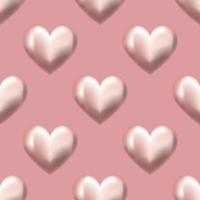 Coração doce rosa e desenho de vetor de padrão sem emenda fofo